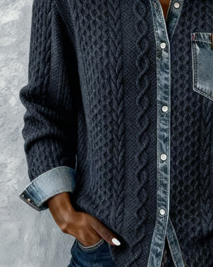 Lena – Denim Patch Shirt