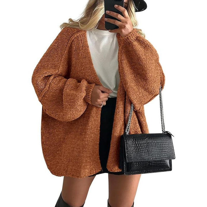 VERONIKA™ - Oversized Fit Lantern Sleeve Autumn Knit Cardigan