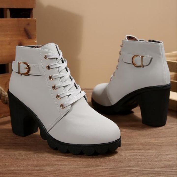 KATNI™ – London Lace-Up Buckle Boots