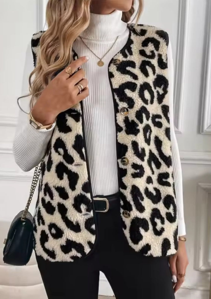 Elvara | Leopard Knitted Vest