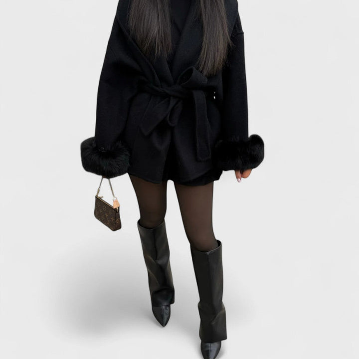 Woolcat | Elegant Coat with Eco-Friendly Faux Fur Details