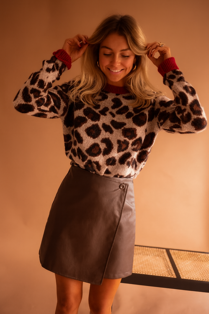 Sylvara | Leopard Knit Sweater