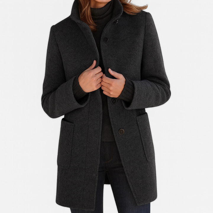 Astrid | High Collar Wool Coat