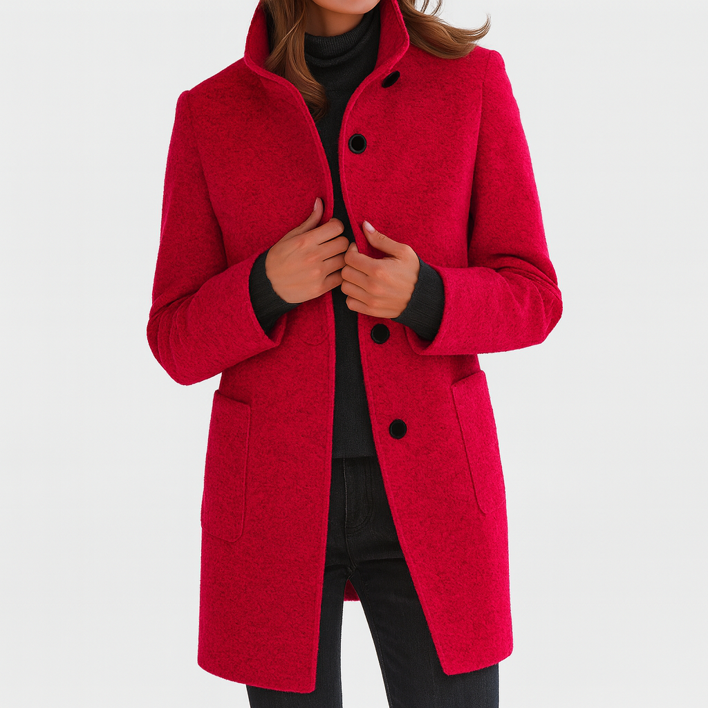 Astrid | High Collar Wool Coat