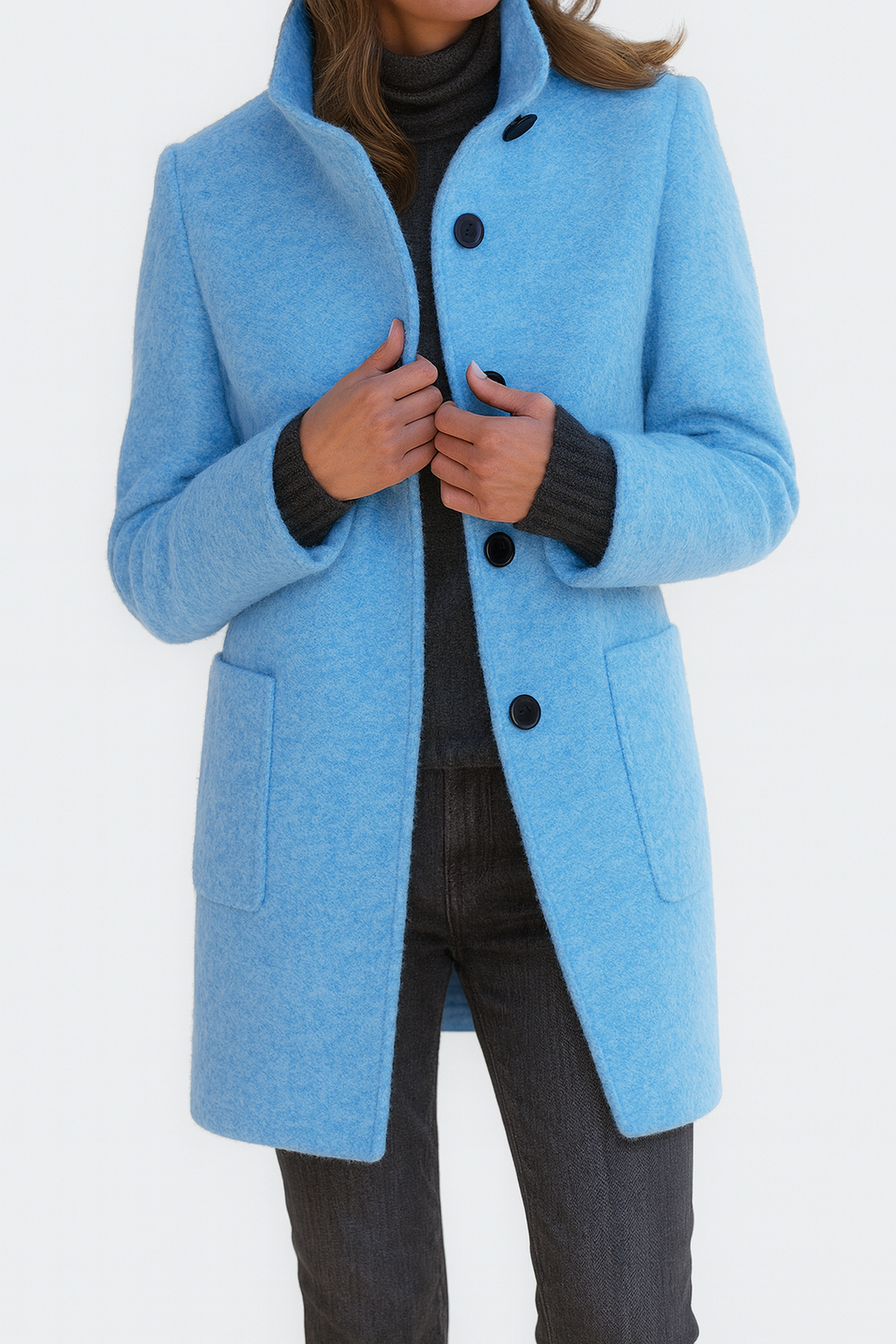 Astrid | High Collar Wool Coat