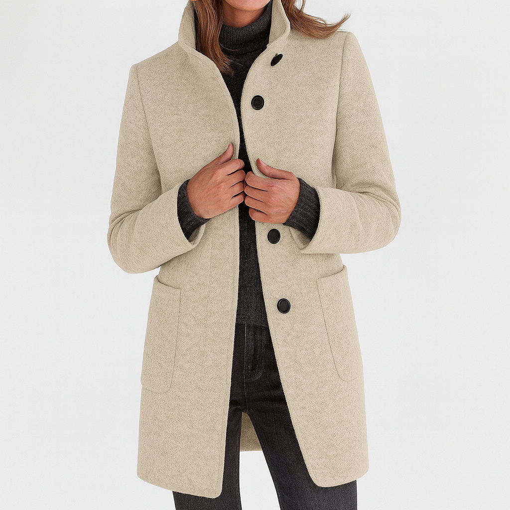 Astrid | High Collar Wool Coat