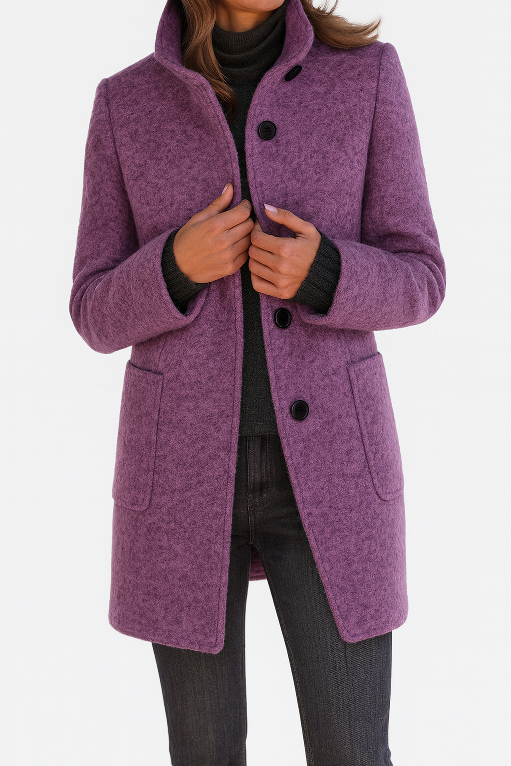 Astrid | High Collar Wool Coat