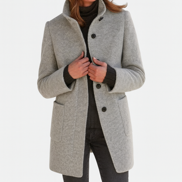 Astrid | High Collar Wool Coat