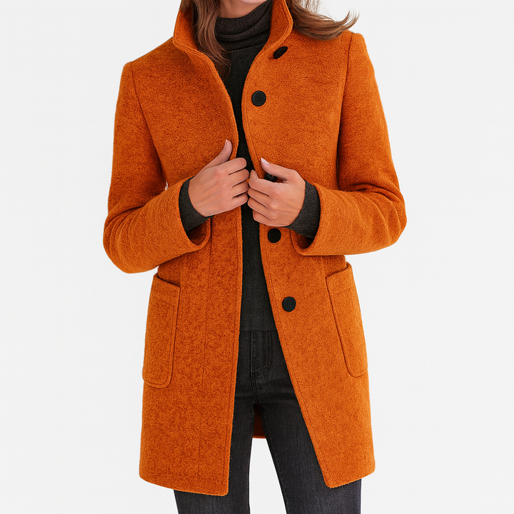 Astrid | High Collar Wool Coat