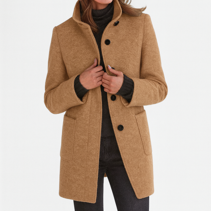 Astrid | High Collar Wool Coat