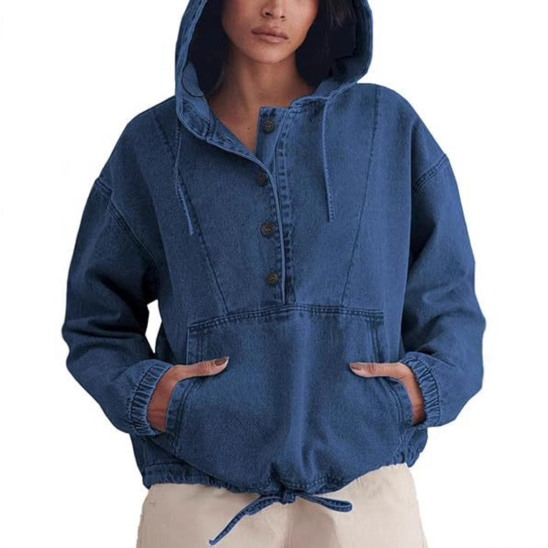 VIENA™ - Lightweight Pullover Jacket with Front Buttons and Hood