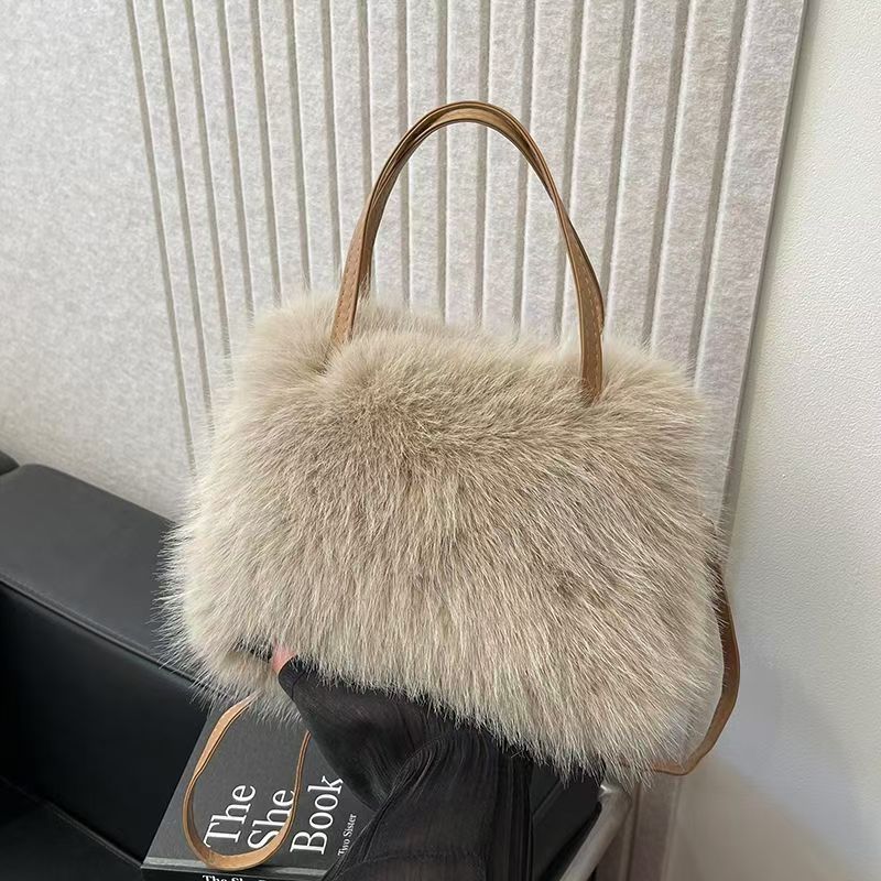 LIZZIE™ – Stylish Faux Fur Mini Handbag with Handle & Strap