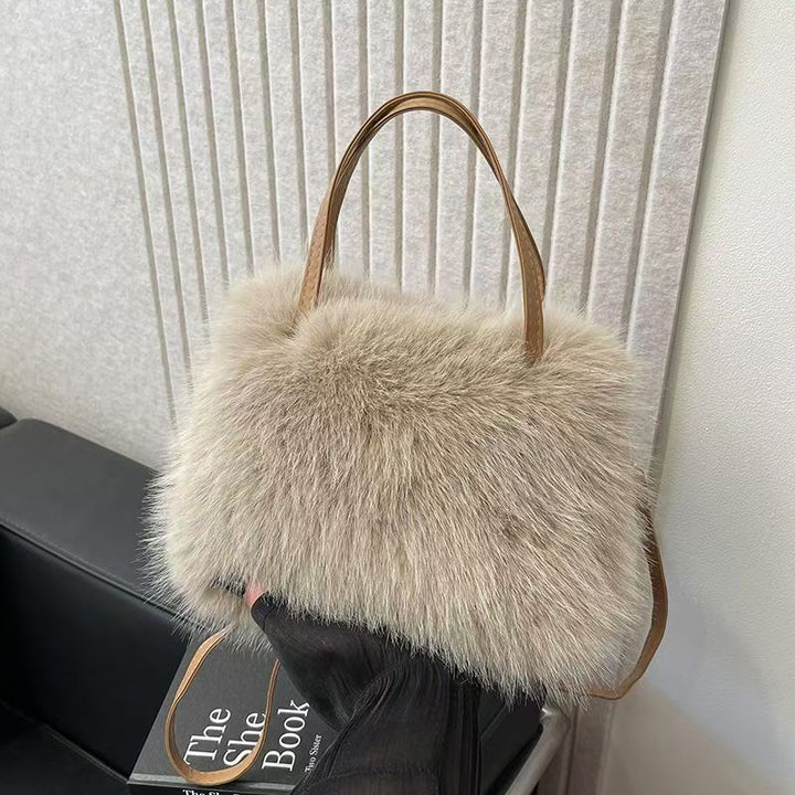 LIZZIE™ – Stylish Faux Fur Mini Handbag with Handle & Strap