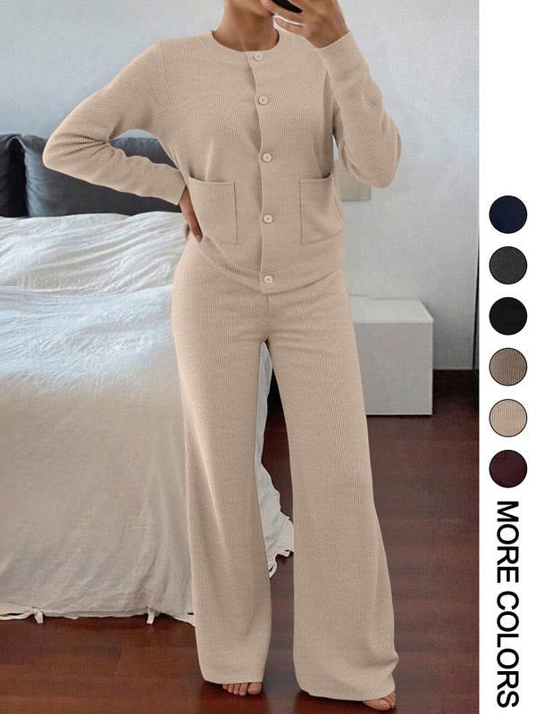LUCIA™ - Cozy Knit Sweater & Wide Leg Two Piece Set
