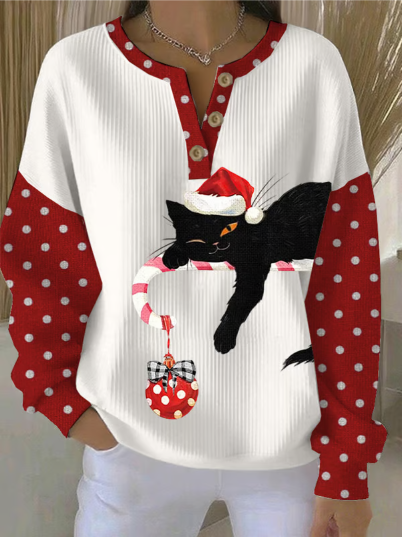 Mila - Christmas Jumper with Cat