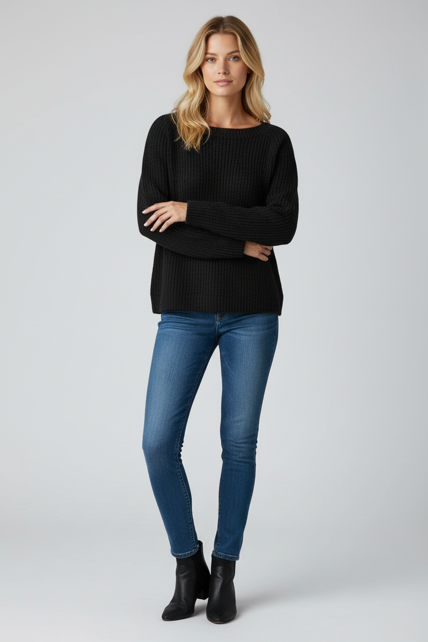 Lorayne | Sweater with Boat Neckline