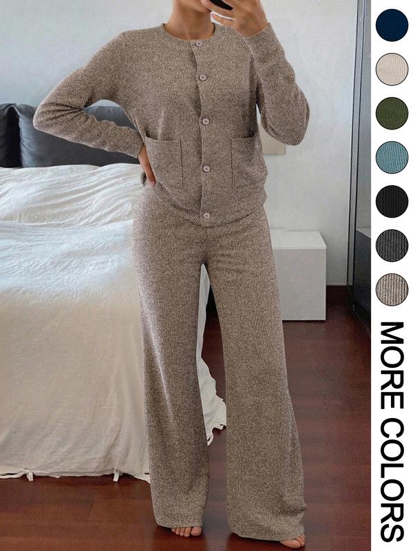 LUCIA™ - Cozy Knit Sweater & Wide Leg Two Piece Set