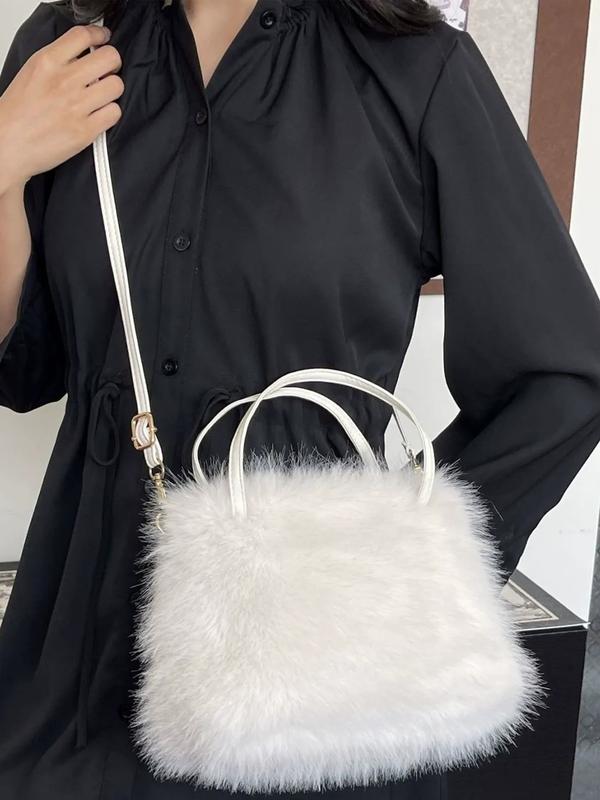 LIZZIE™ – Stylish Faux Fur Mini Handbag with Handle & Strap