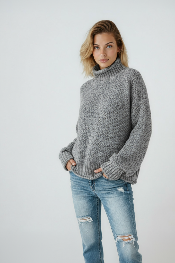 Evy | Knitted with a Turtleneck and Long Sleeves